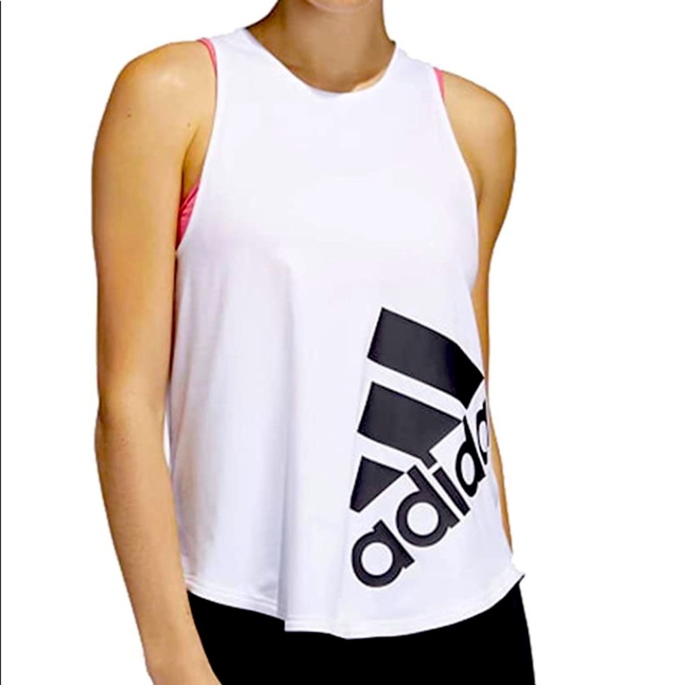 Adidas black & white workout top